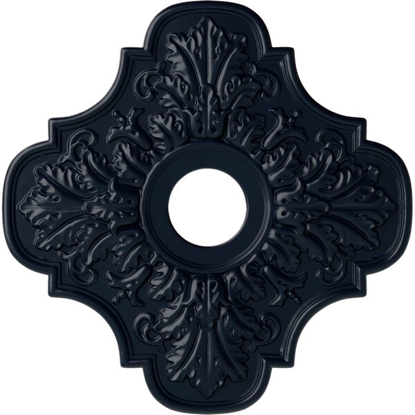 Ekena Millwork Peralta Ceiling Medallion (Fits Canopies up to 4 5/8"), 17 3/4"OD x 3 1/8"ID x 1"P, Midnight Dream CM17PEMDF - main